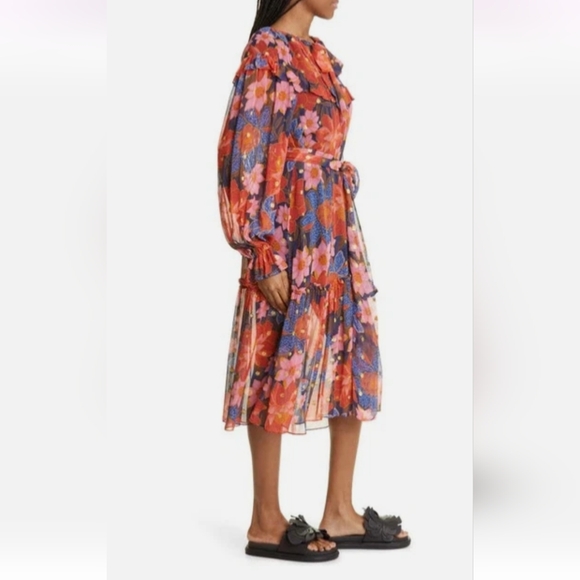 Farm Rio Navy Garden Midi Dress - Picture 6 of 16